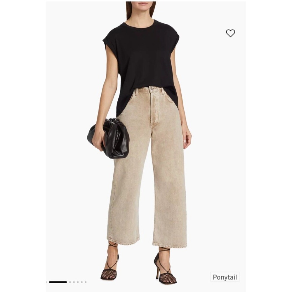Citizens Of Humanity Gaucho High Rise‎ Cropped Wide Leg Jean Button fly Women 28